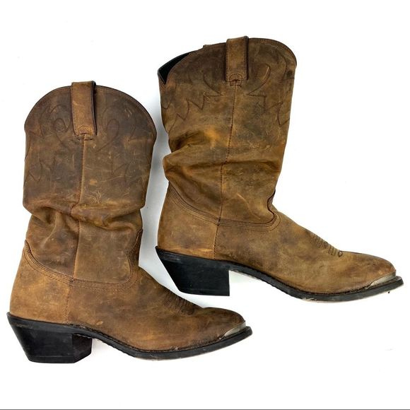 Durango Shoes - Durango 11” Slouch distressed leather Western boots size 8 tan RD542
